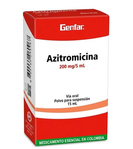 AZITROMICINA 200 MG/5 ML POLVO P/SUSPENSIÓN X 15 ML